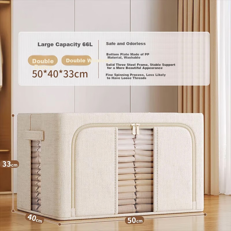 Jiabangshou Heavy-Duty Steel Frame Storage Box - Quilt & Clothing Organizer