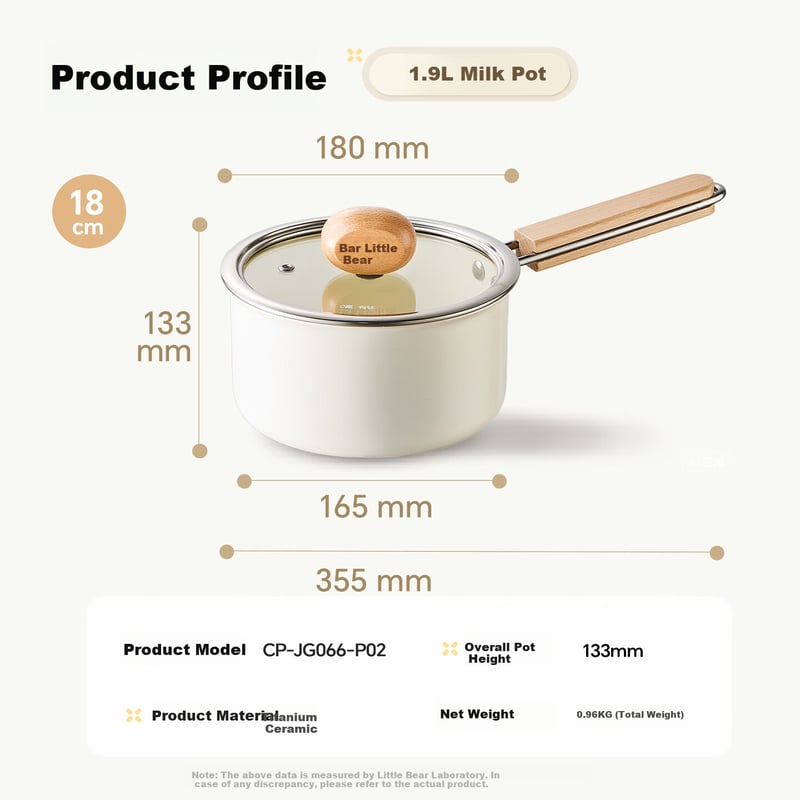 Bear Titanium Ceramic Milk Pot