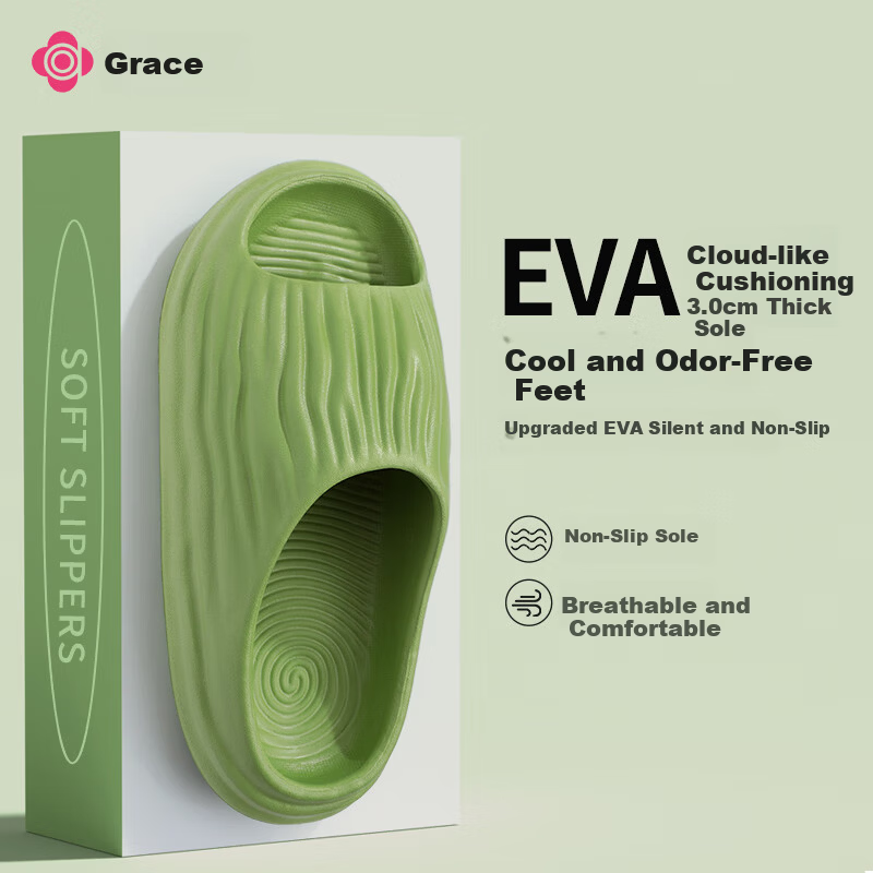 Grace Wave Pattern Non-Slip Indoor Slippers