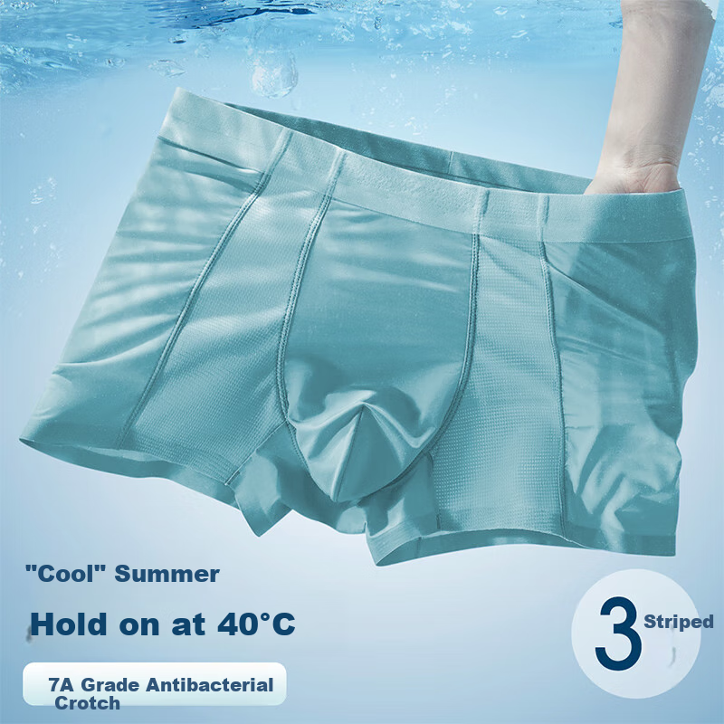 BOPRUIEY Ice Silk Underwear for Men - Breathable Boxer Briefs