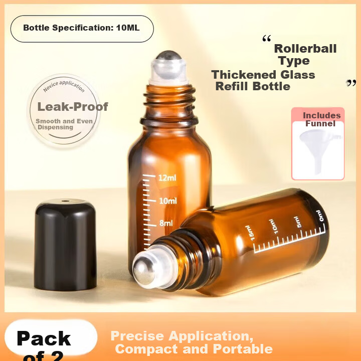 BQI Roll-On Bottle - 10ml Refillable for Perfume & Mosquito Repellent