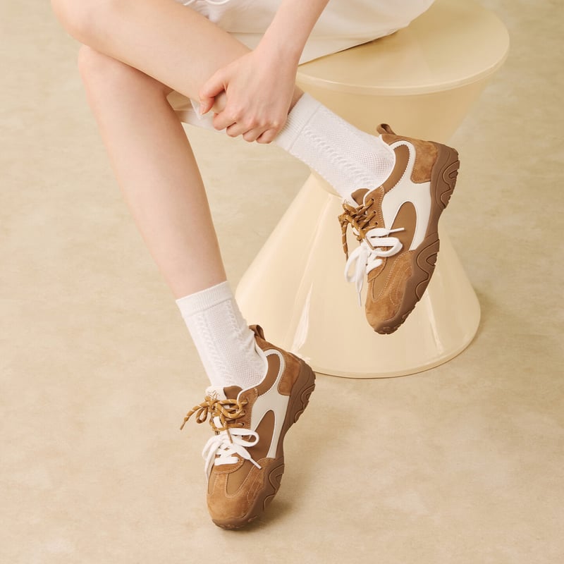 BASTO Retro Sports Camel/White Casual Shoes