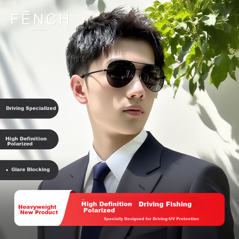 FENCHI Day & Night Photochromic Sunglasses for Men - Polarized UV Protection