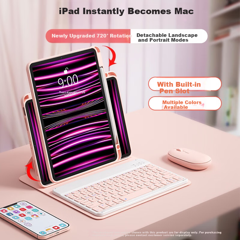 B.O.W Hangshi HC036K iPad Case - Cherry Blossom Pink