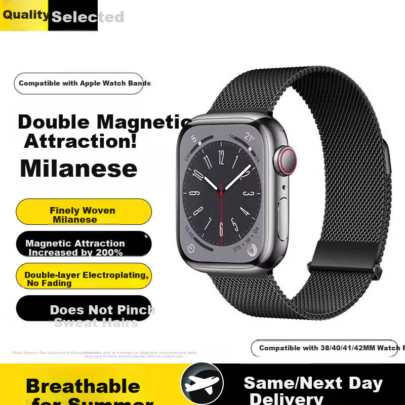 Stiger Double Magnetic Apple Watch Band - Milanese Loop