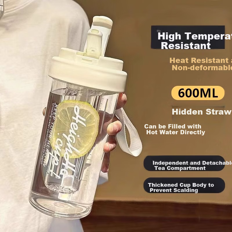 PINYU Large Capacity Straw Plastic Cup
