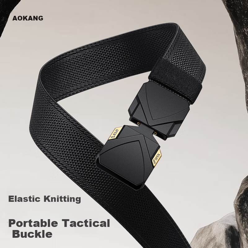 Aokang Men's Canvas Elastic Belt for Chubby People