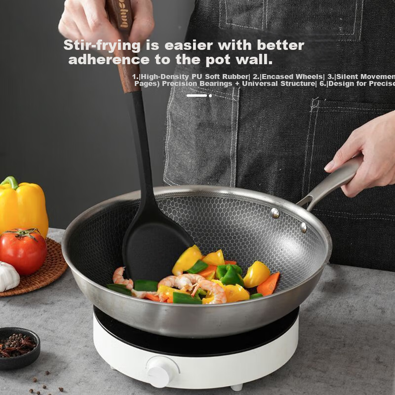 BAYCO Wooden Handle Silicone Spatula