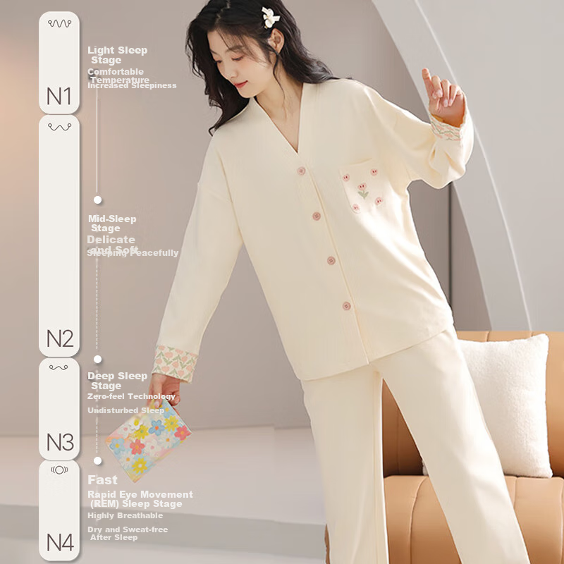 YINSLEEP Women's Cotton Pajamas Cardigan - 2025 New Style