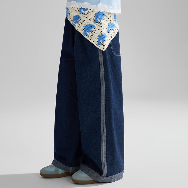ASK JUNIOR Kids' Contrasting Color Soft Jeans, Girls'