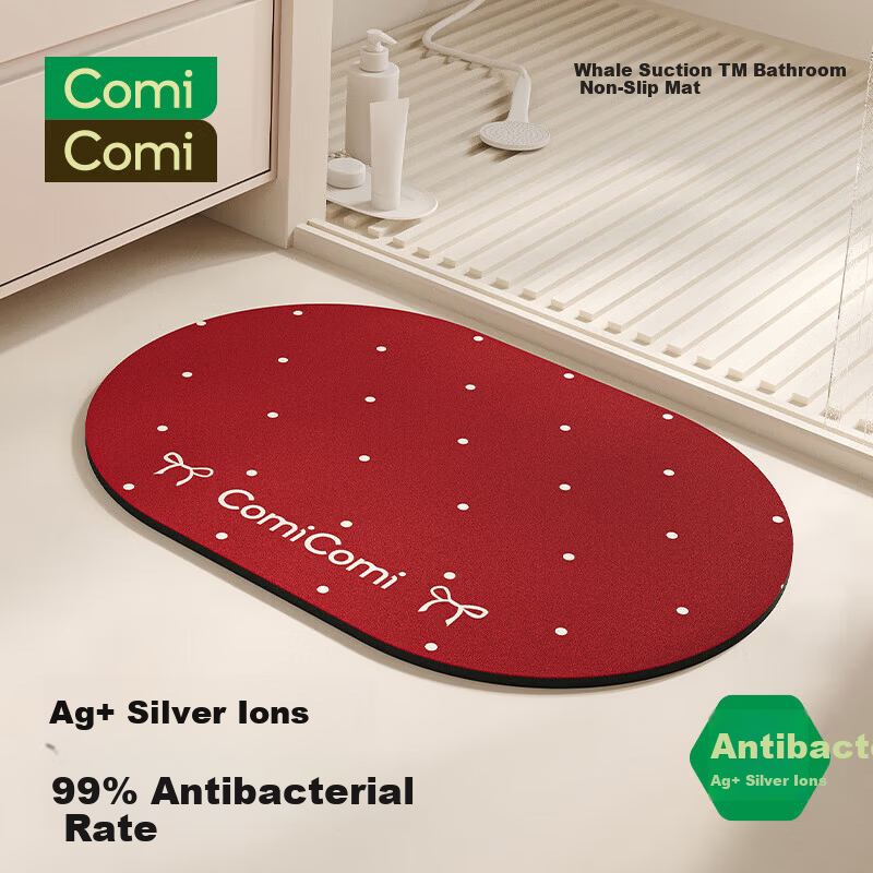 COMICOMI Whale Sucking Strawberry Bow Bathroom Mat