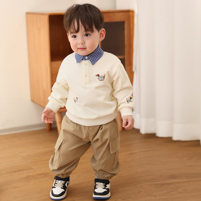 LUSON Baby Boy Stylish Two-Piece Sweatshirt