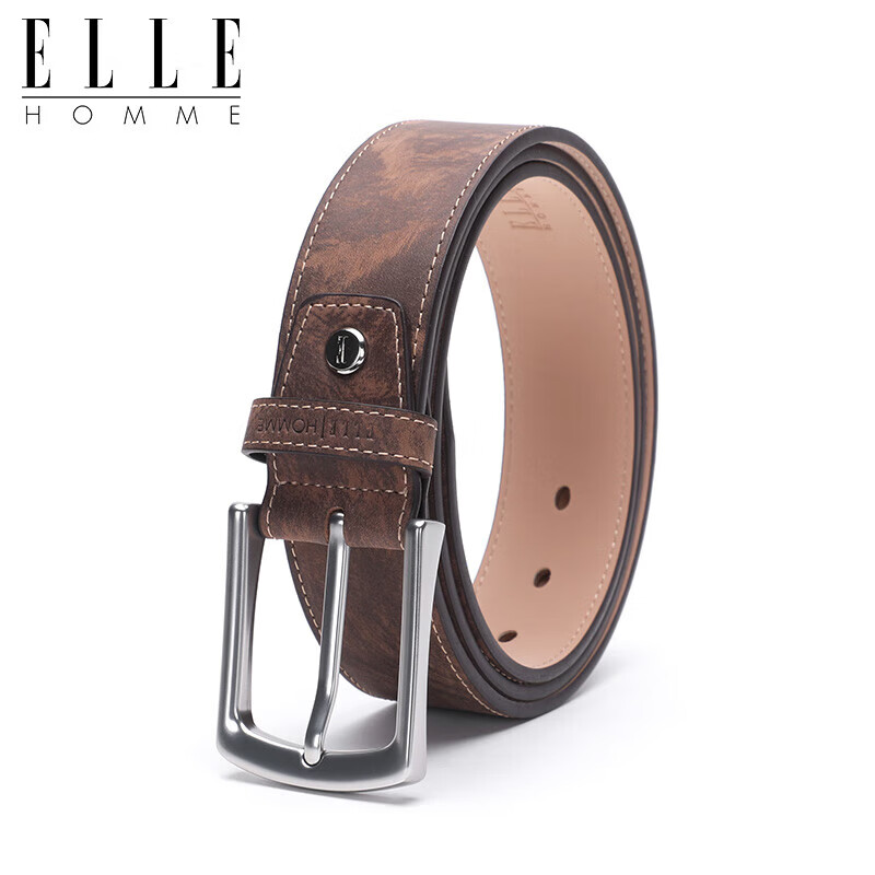ELLE HOMME Men's Top-Grain Leather Belt