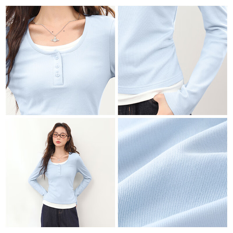 MJ STYLE Colorblock Long Sleeve T-Shirt