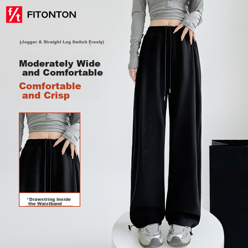 FitonTon Women's Casual High-Waist Slim Sports Pants