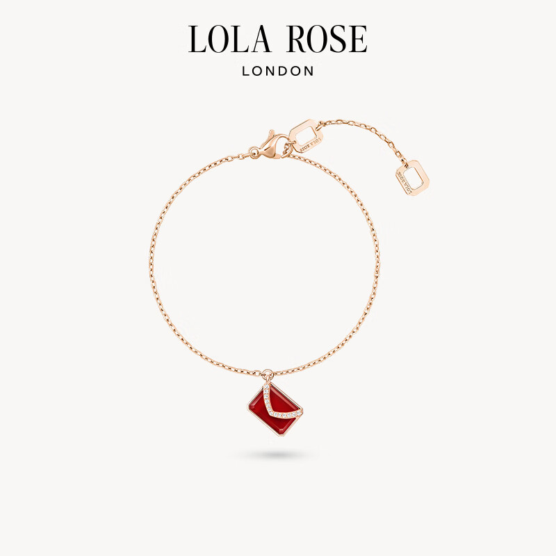 LOLA ROSE Love Letter Gemstone Bracelet - Red Carnelian