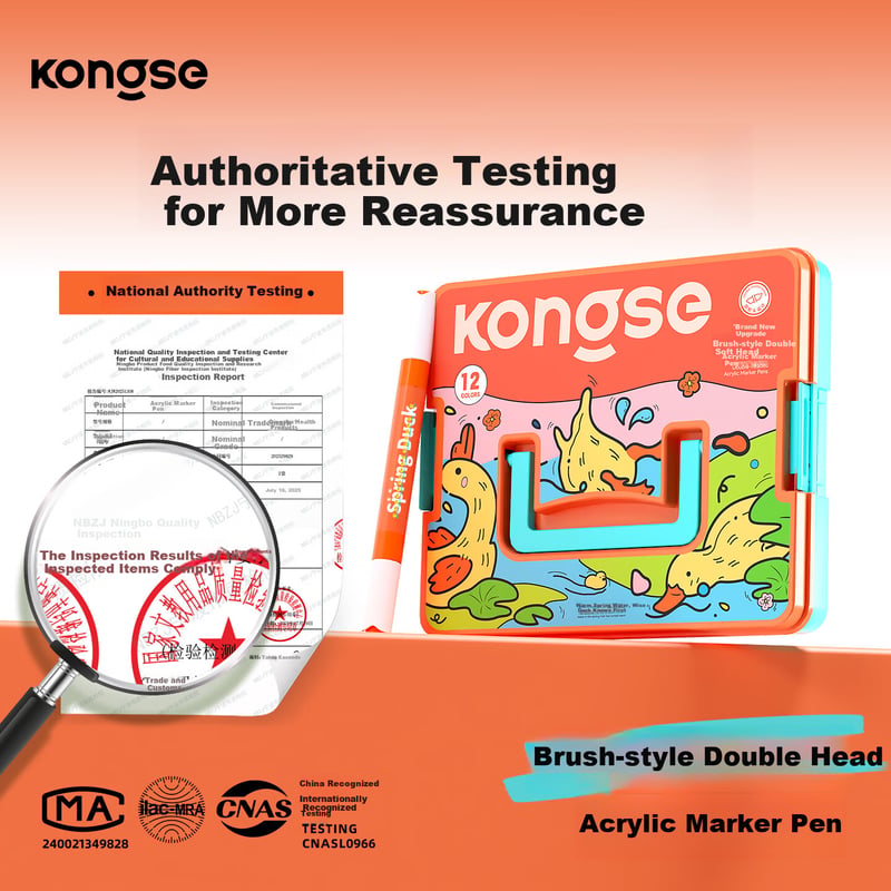 Kongse Acrylic Markers - 12 Vibrant Colors for Kids