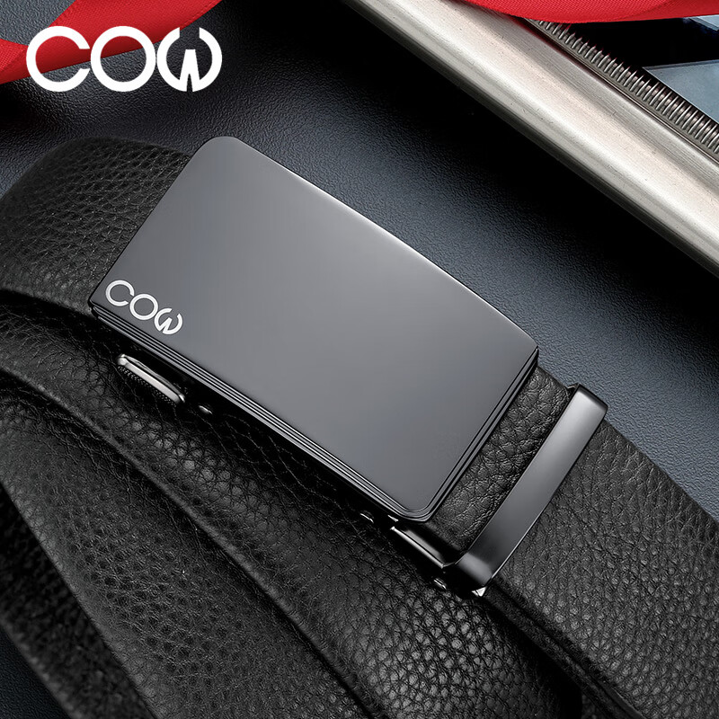 COW Men's Leather Belt with Automatic Buckle