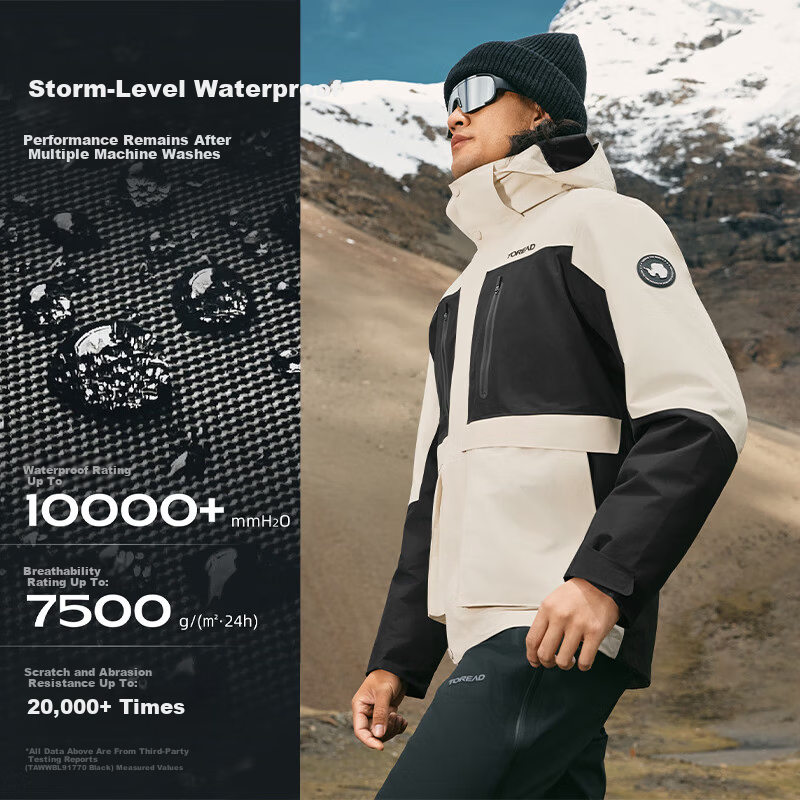 TOREAD 3-in-1 Softshell Jacket - Windproof & Waterproof Hiking Jacket