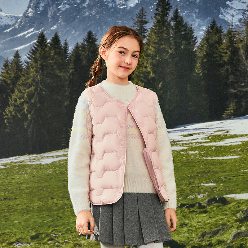 Balabala Kids Lightweight Down Vest 2025 Three-Proof Jacket