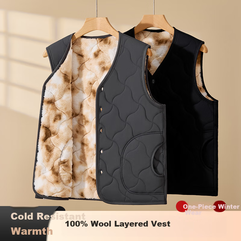 YUZHAOLIN Wool Fleece Vest for Men