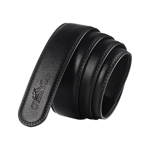 CARTELO Men's Vintage Leather Belt with Automatic Buckle