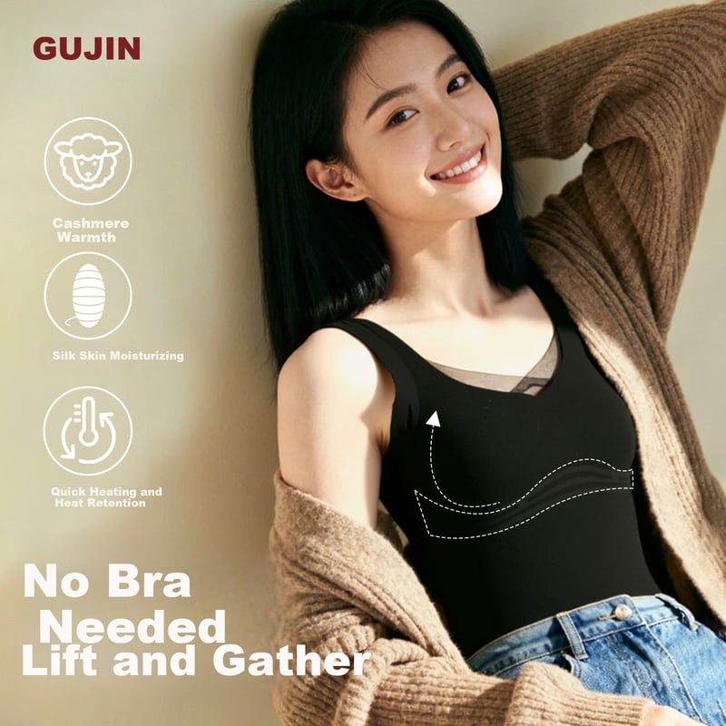 GUJIN Thermal Vest for Women - Wool Silk & German Velvet