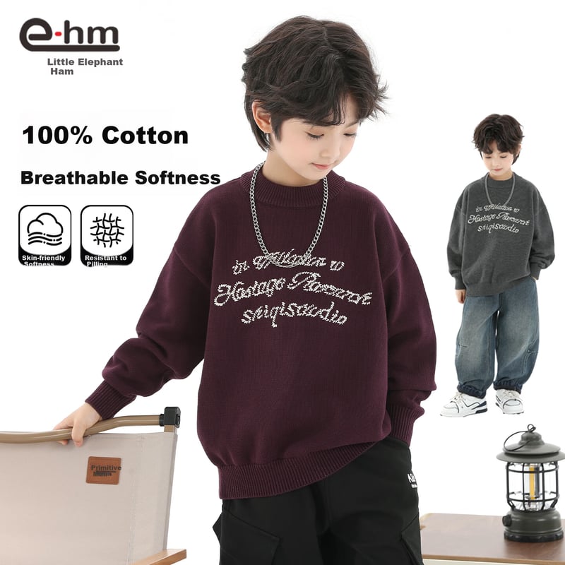 Little Elephant Ham Boys' Knit Sweater