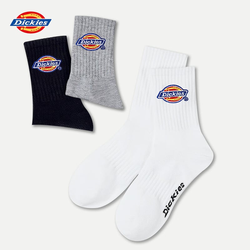 Dickies Unisex Solid Cotton Mid-Calf Socks