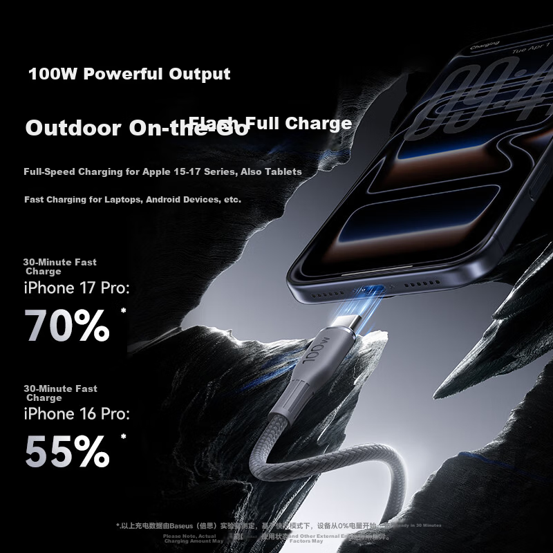 BASEUS Dual-Head Type-C 100W Fast Charging Cable