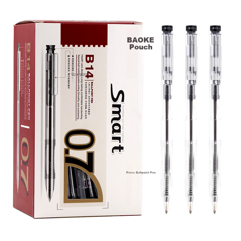 BAOKE B14 0.7mm Black Retractable Ballpoint Pen