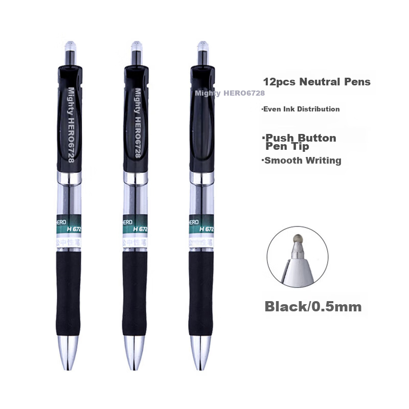 HERO Gel Pen 672 - Retractable Signature Pen for Business