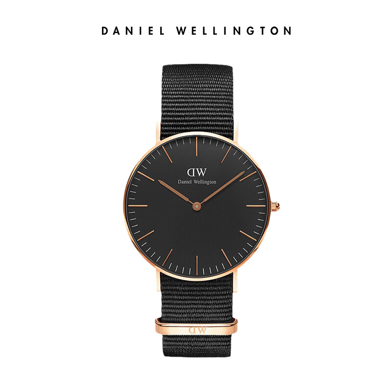 DanielWellington Gold-Plated Black Watch for Women
