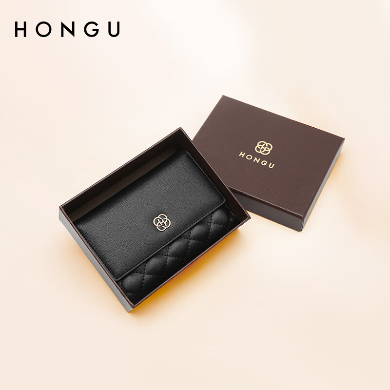 HONGU Women's Foldable Leather Wallet