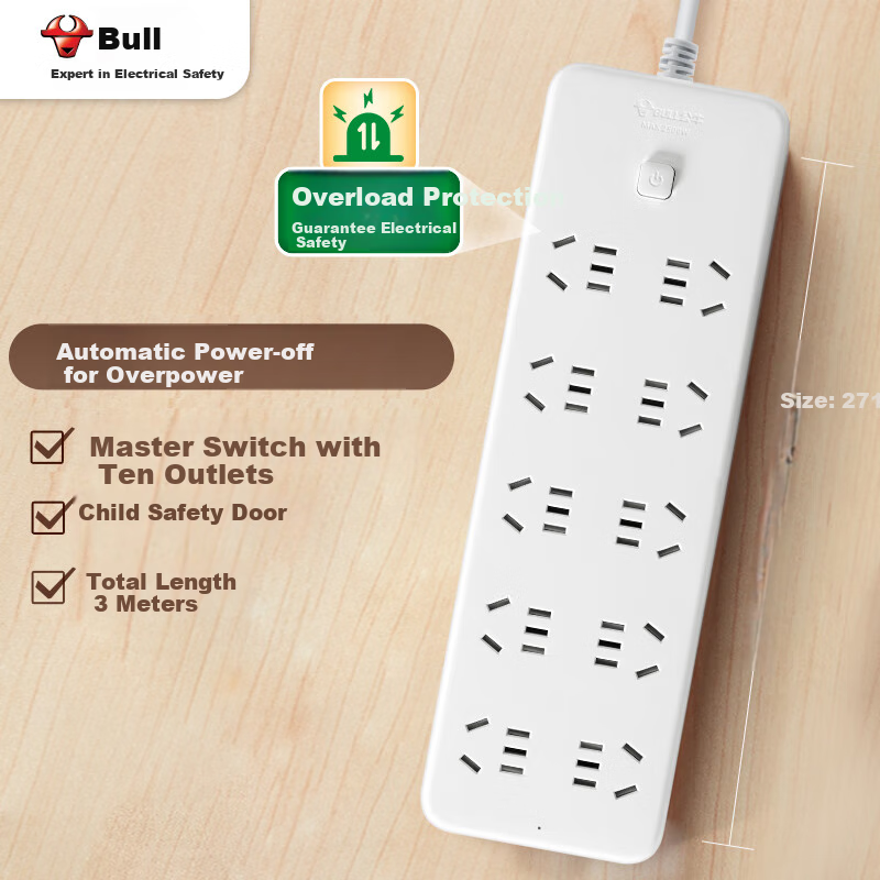 BULL GN-B20A0 Power Strip with Master Switch