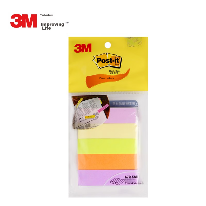 3M Sticky Notes - 5-Color Fluorescent Memo Pads