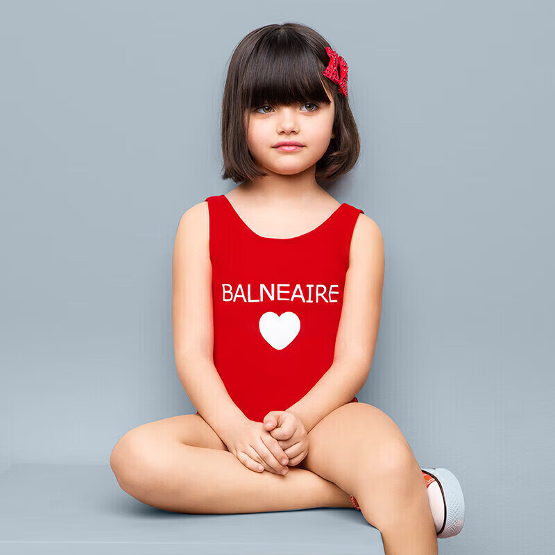 BALNEAIRE Little Red Heart Girls' One-Piece Swimsuit