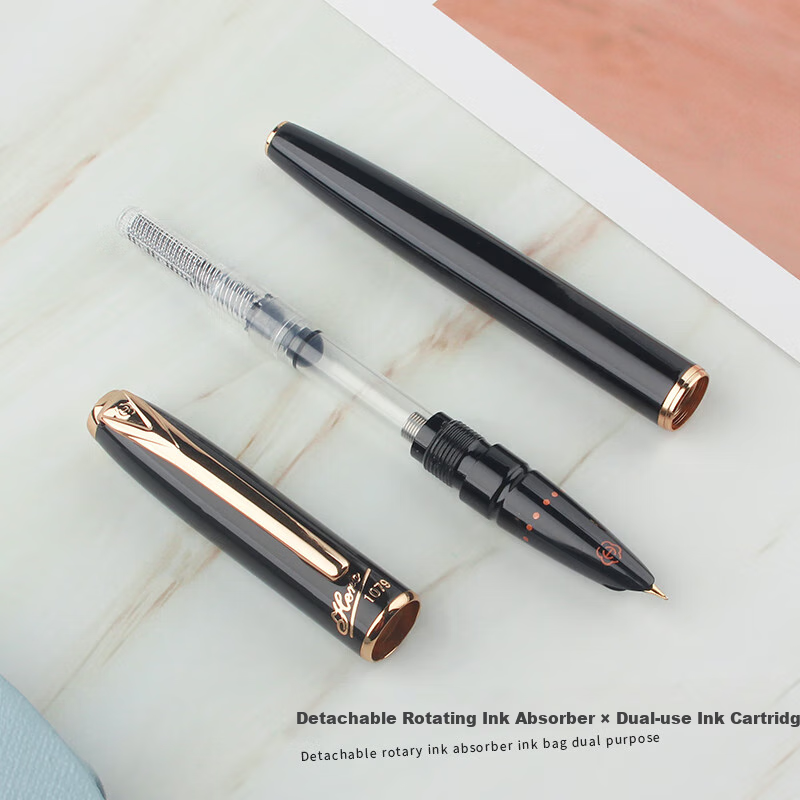 HERO Fountain Pen - Black Elegant, Extra Fine Nib