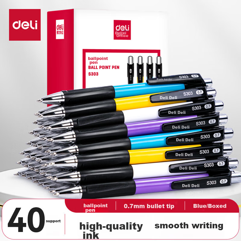 Deli Ballpoint Pen - 0.7mm Retractable Ink Pen