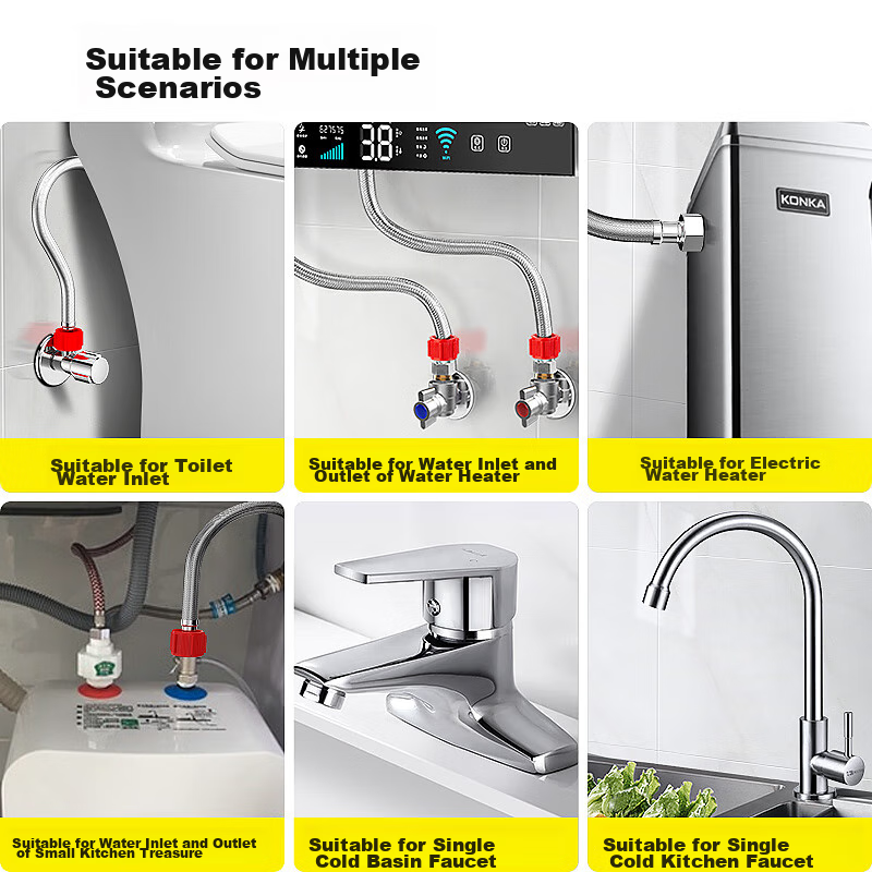 Haili 1.2m 304 Stainless Steel Flexible Hose for Hot and Cold Water