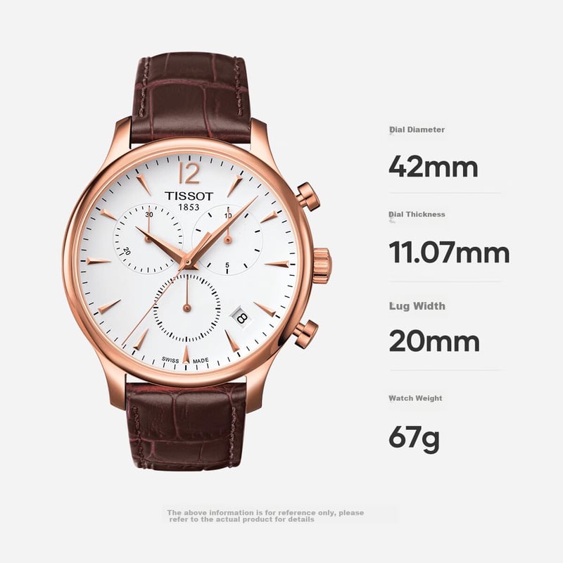 TISSOT Junya Men's Swiss Quartz Watch with Leather Strap