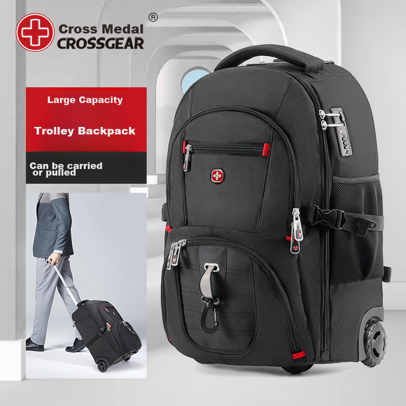 CROSSGEAR 17.3-Inch Rolling Backpack for Travel