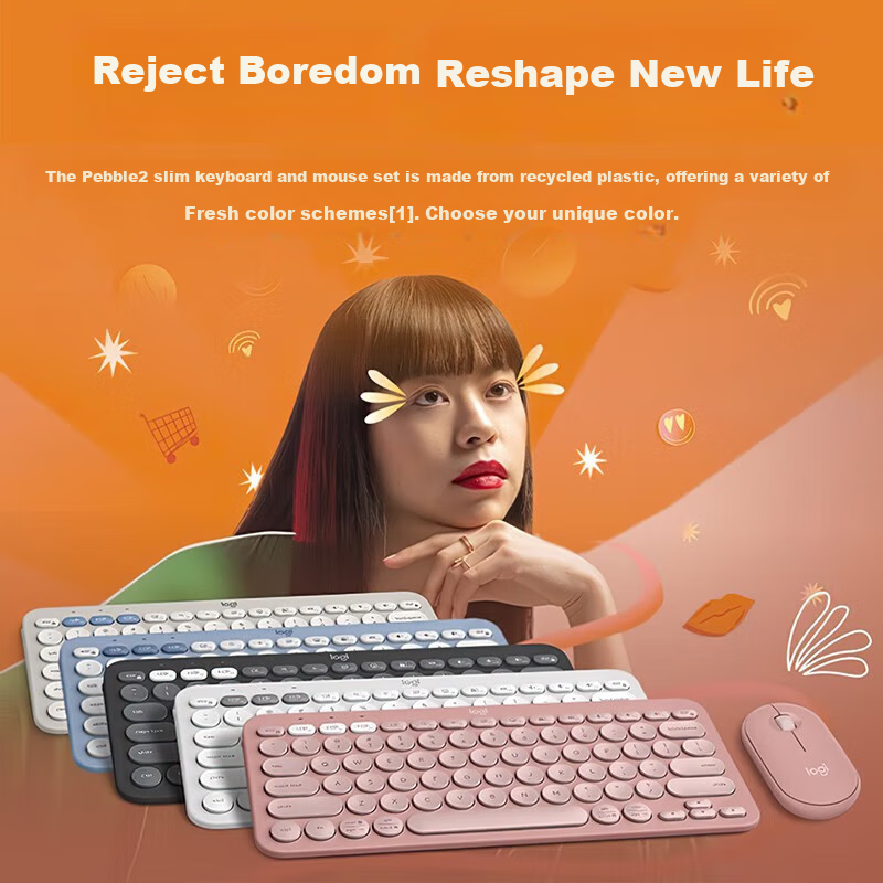 Logitech Pebble 2 Combo Wireless Keyboard and Mouse Set