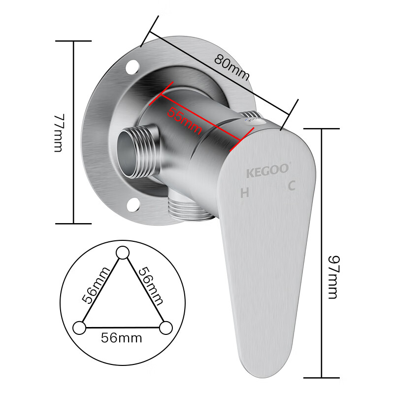 KEGOO Thermostatic Shower Faucet 304 Stainless Steel