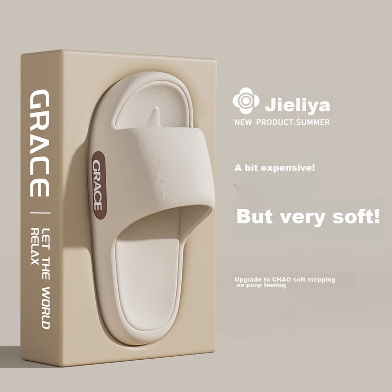 Grace Men's Summer Slippers - Non-Slip Thick Sole Indoor Shoes