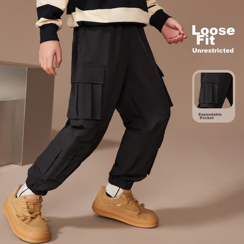 ASK JUNIOR Boys' Cargo Pants 2025 Autumn Black