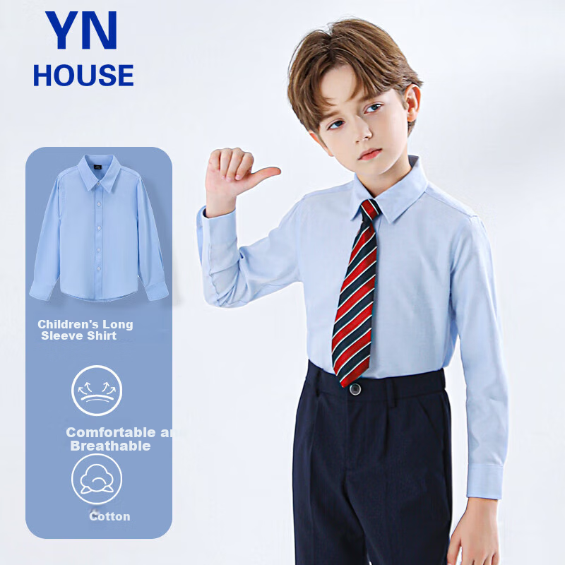 Yinuofang Kids Blue Dress Shirt
