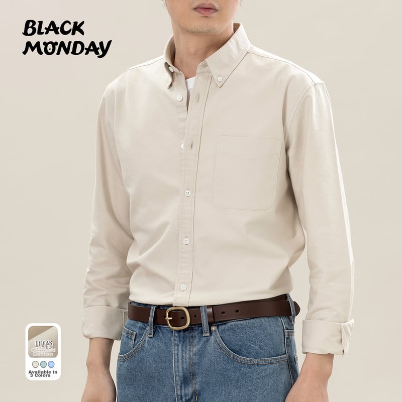 BLACKMONDAY Pure Cotton Oxford Shirt