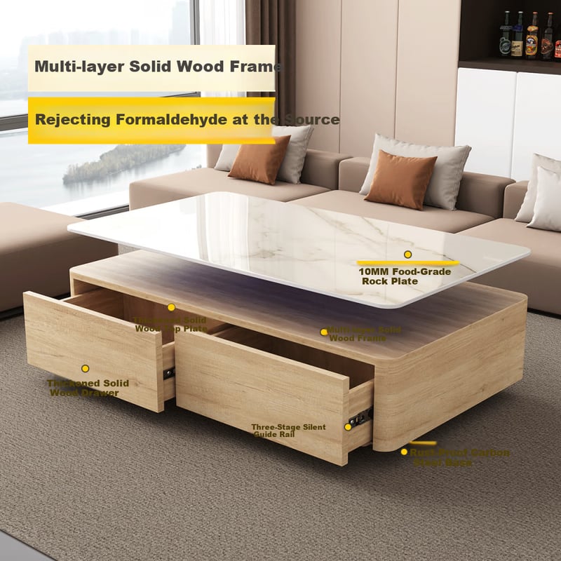 XIAOJIANGCAI Rock Slab Coffee Table