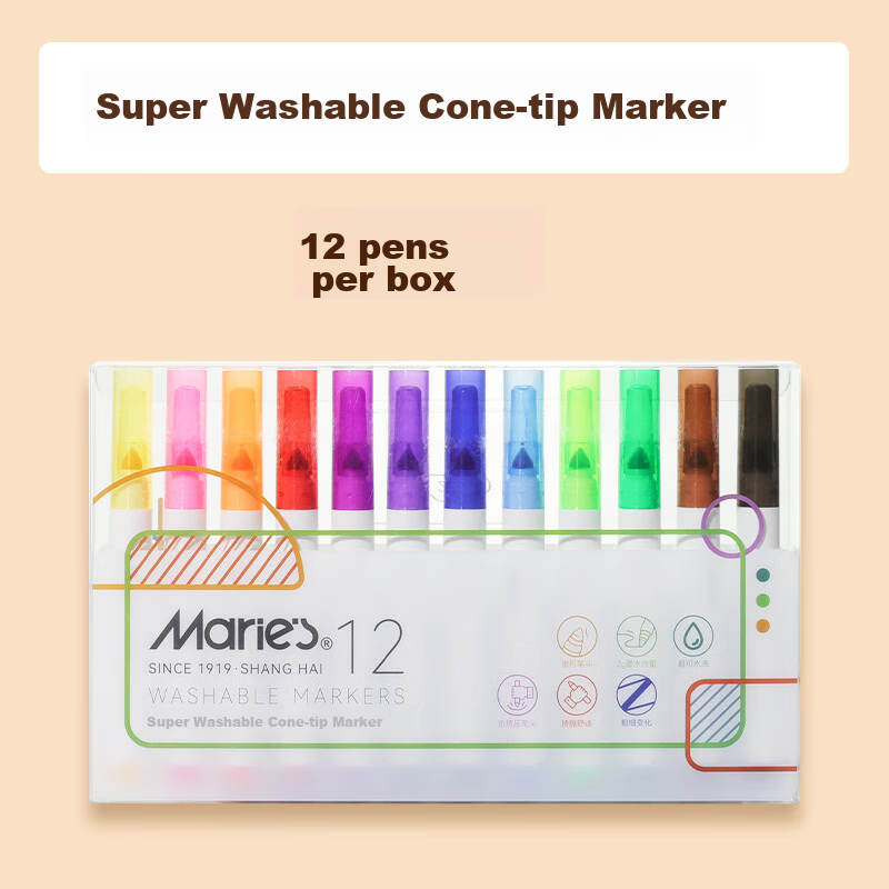 Mali Brand Ultra-Washable Markers - 12 Colors
